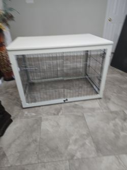 Large wooden frame pet kennel