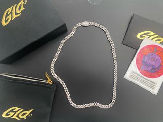 GLD Micro Diamond Cuban Chain LIKE NEW! White Gold 6mm