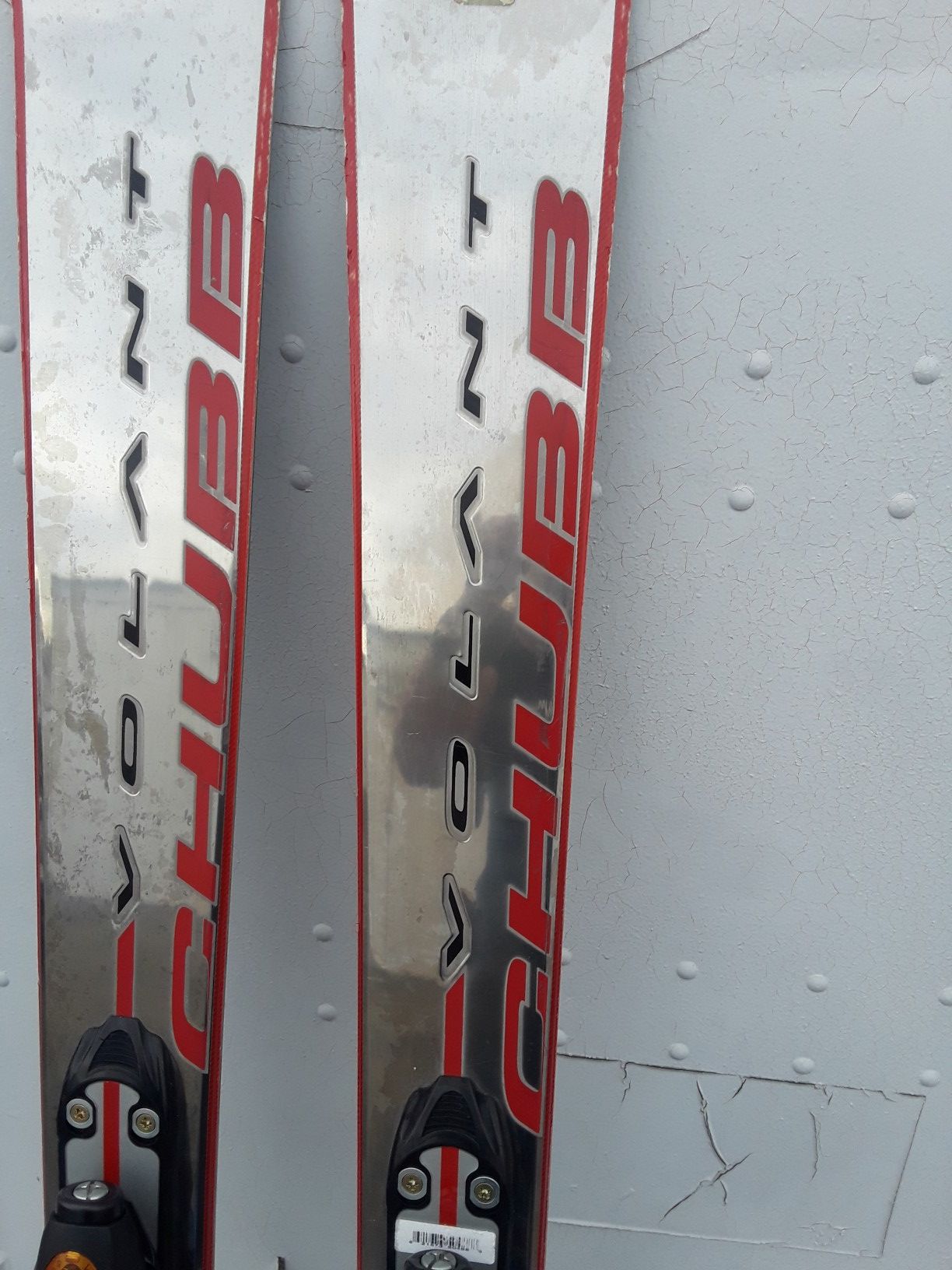 Chubb Volant Genesis powder skis 165 with Rosignol bindings and poles