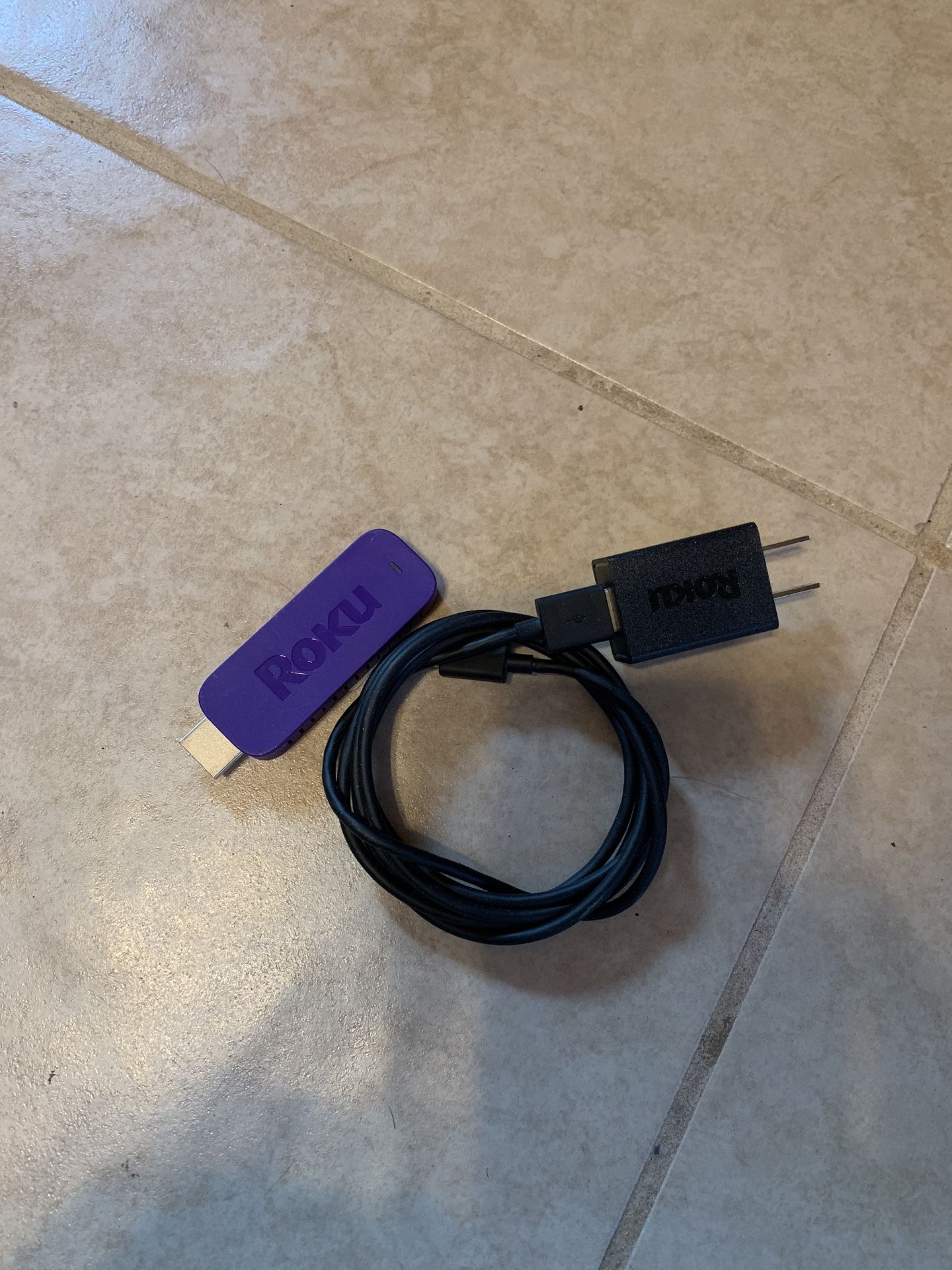 Roku stick and charger