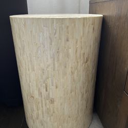 Mother of Pearl Cylinder Side End Table