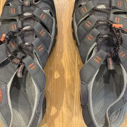 Keens Men’s Sandals, Grey/Orange Size 11
