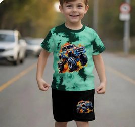 Boys two piece monster short set