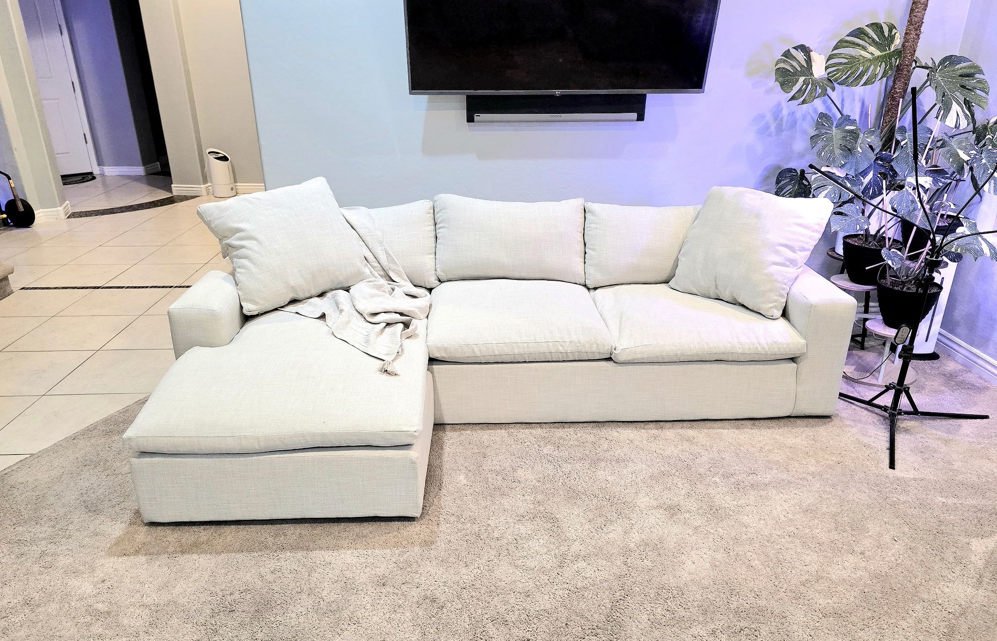 Cloud Couch "Shuffle" Sectional with Reversible Chaise