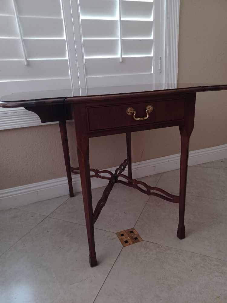  2 Vintage  Drexel  Solid  Wood  Night  Stand, Side  Table, Folding  Desk  Night  Stand  Both For $ 285