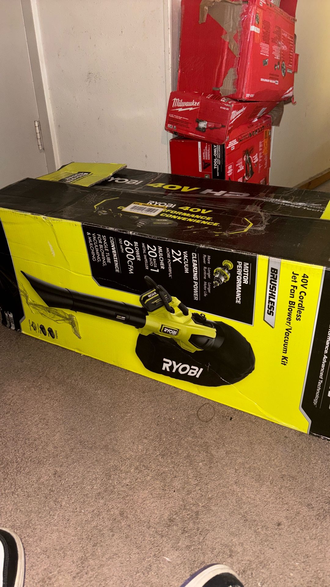 Ryobi 40V HP 600 CFM Leaf Blower/Mulcher/Vacuum -TOOL ONLY - RY404150-READ-