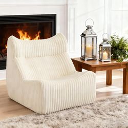 Bean Bag Chairs, Giant Bean Bag Chair for Adults, Memory Foam Lounge Chair, Comfy Lazy Floor Chair, Bean Bag Sofa for Living Room, Bedroom and Office,