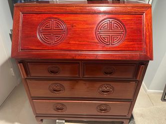 Dresser with fold down desk.