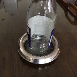 Sterling Silver Glass Wine Bottle Coaster