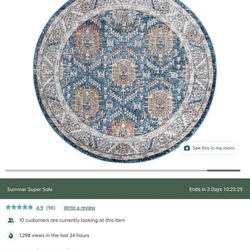 Round blue rug