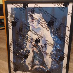 NEW large Framed Art Print - Bear & Child