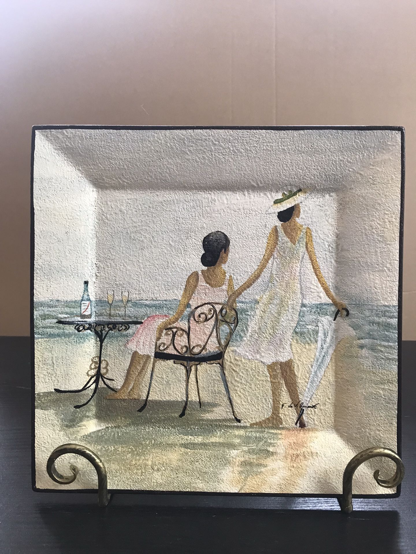 By The Sea - Original Paintings On Porcelain Plates