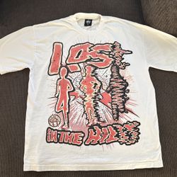 Lost Hills White Graphic T Shirt Mens Size: XL
