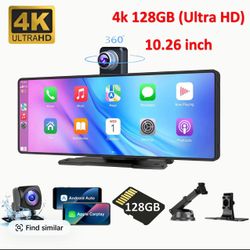 4k Ultra He Portable Car Stereo With Wireless CarPlay Screen 