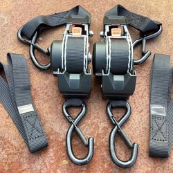 Retractable Ratchet Straps, 1763lb Break Strength Heavy Duty Auto Self Retracting Ratchet Strap