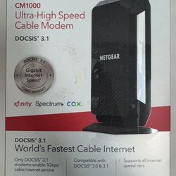 OBO!!! Netgear CM1000 Gigabit Cable Modem DOCSIS 3.1 CM1000-100NAS / NEW- OPENED BOX!