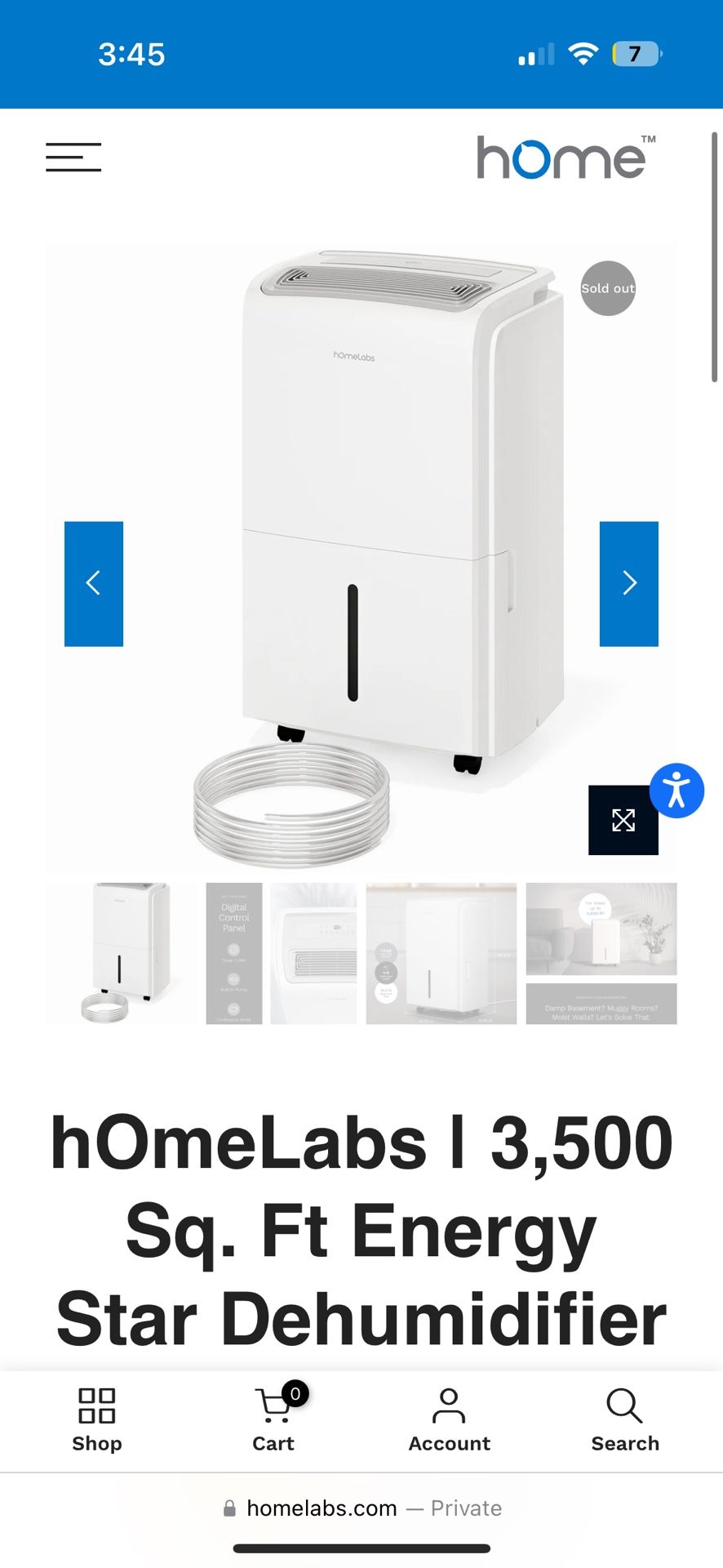 Homelabs dehumidifier with pump