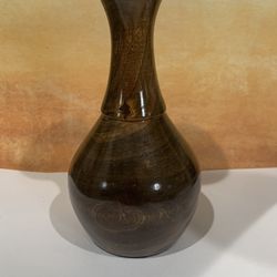 Hand And Crafted Turned Wooden Flower Vase