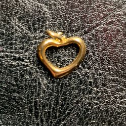 Small Metal Gold Heart Necklace Pendant .25