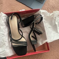 Black Glitter Heels 