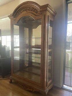 Vintage Curio Wood/Glass Mirror Case