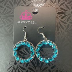 Global Glow Blue Earrings From Paparazzi 