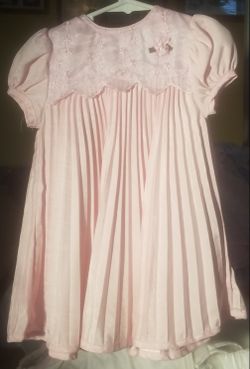 Pink Pleated Girls Dress