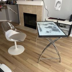 Desk, Computer Desk, Chrome