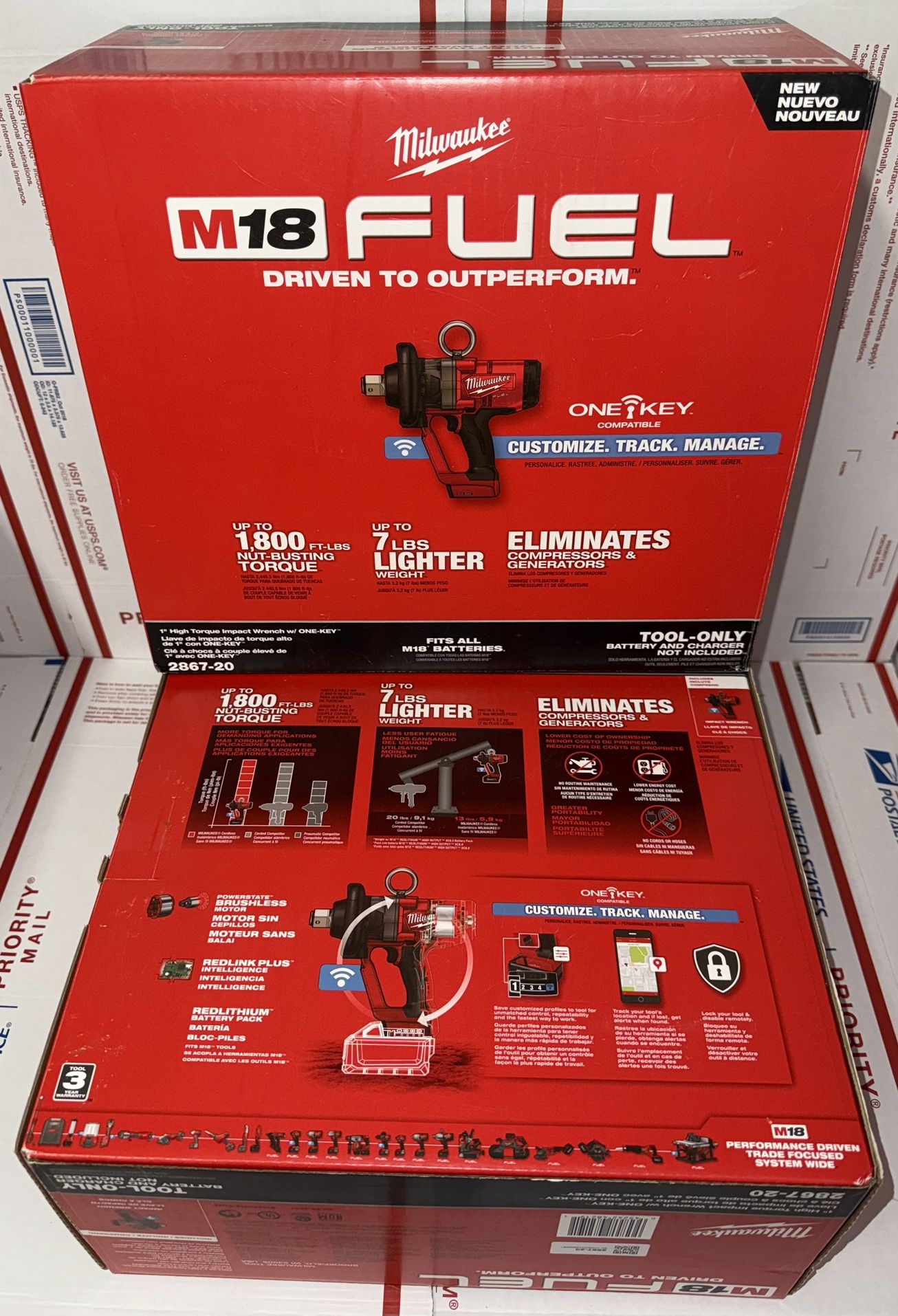 Milwaukee M18 Fuel 1” High Torque Impact Wrench w/One Key. Tool Only. Model #2867-20