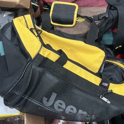 Jeep Official Authentic Sport Gear Duffle Gym Bag Yellow Travel