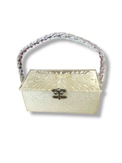 Vintage 1950s Charles S Kahn Glitter Lucite Box Purse Rare