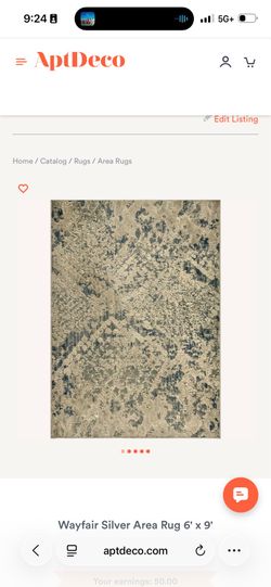 Silver area rug