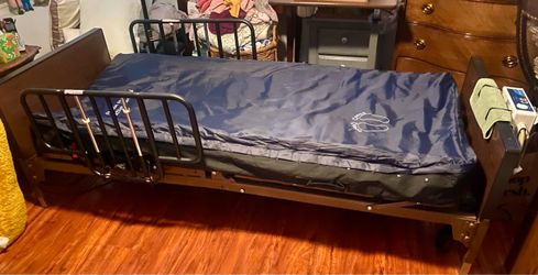 Hospital Home Care Bed with Mattress and Rails