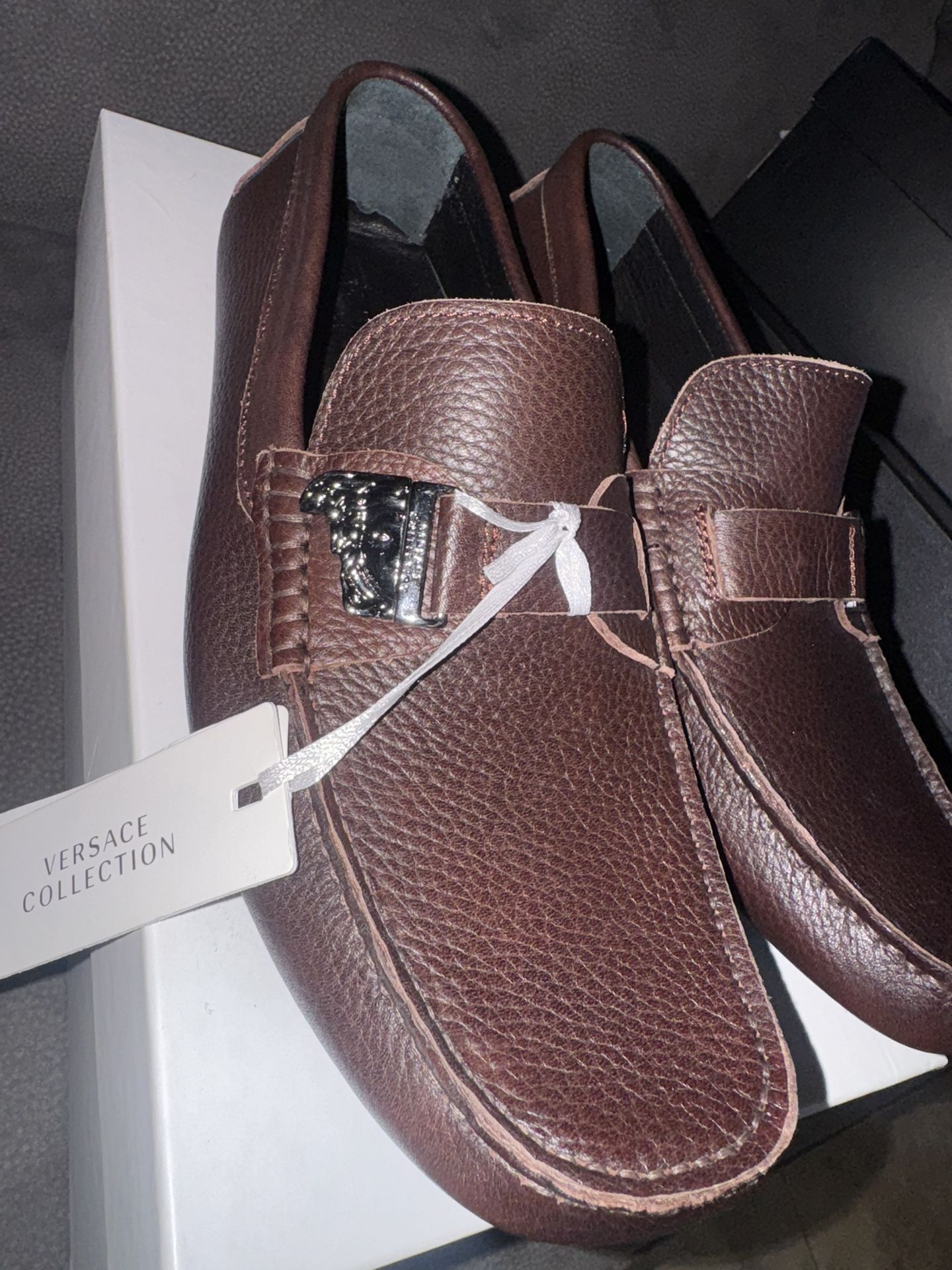 Versace Brown leather loafers Size 10(43E) $80