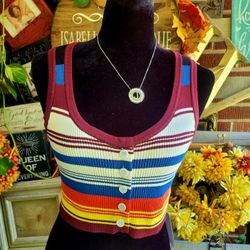 AspIresolar Sleeveless Button Cropped Tank Tops