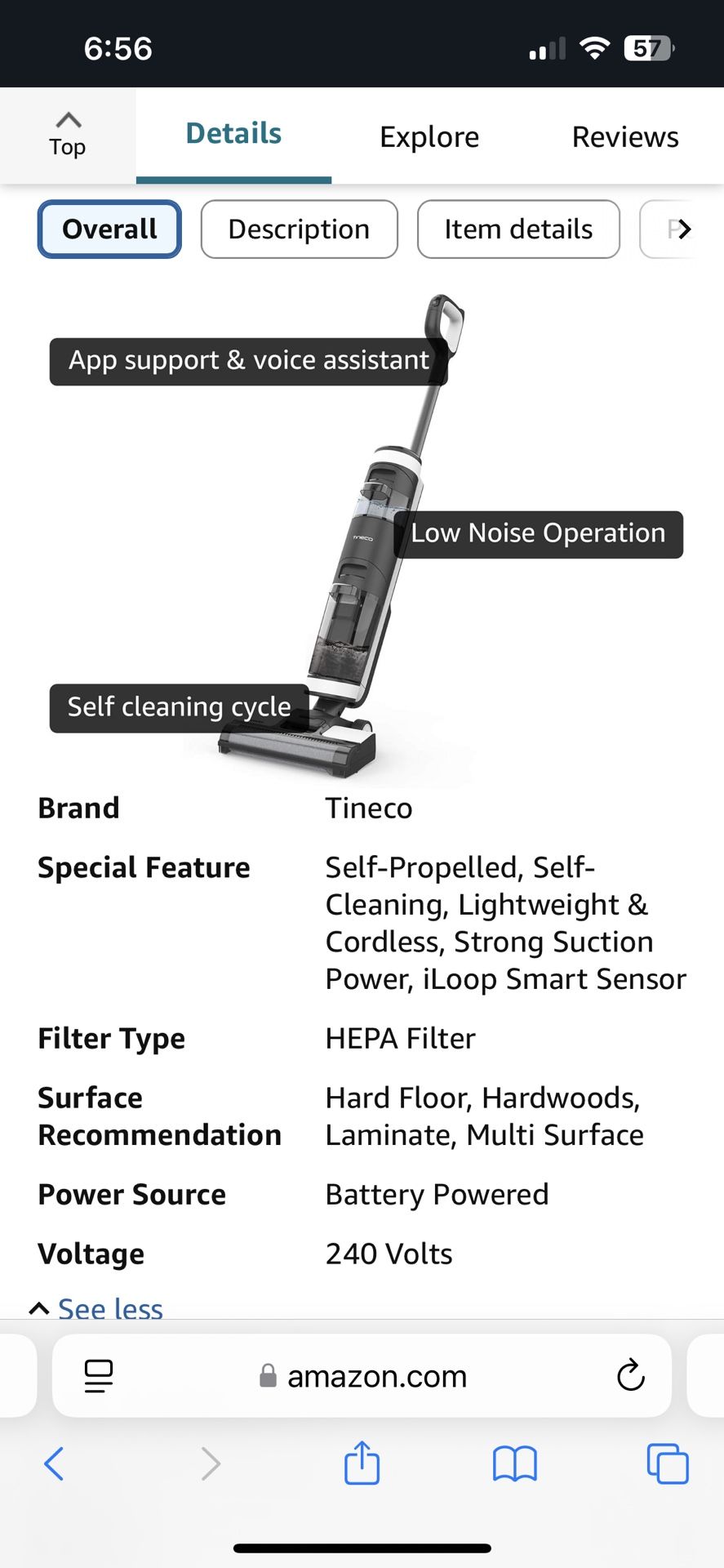 Tineco hardwood Floor Vacuum/mop $170