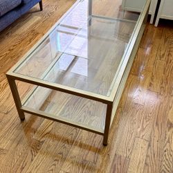 Gold Frame Glass Coffee Table
