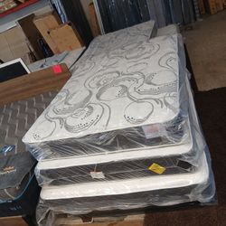 MATTRESS AND BOX SPRING. TWIN $170/ FULL $250/ QUEEN $300/ CALKING $399