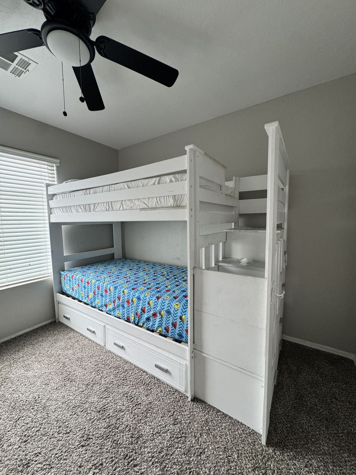 Twin over Twin Bunk Bed + Trundle