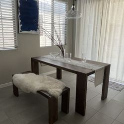 CB2 Dining Table and Bench