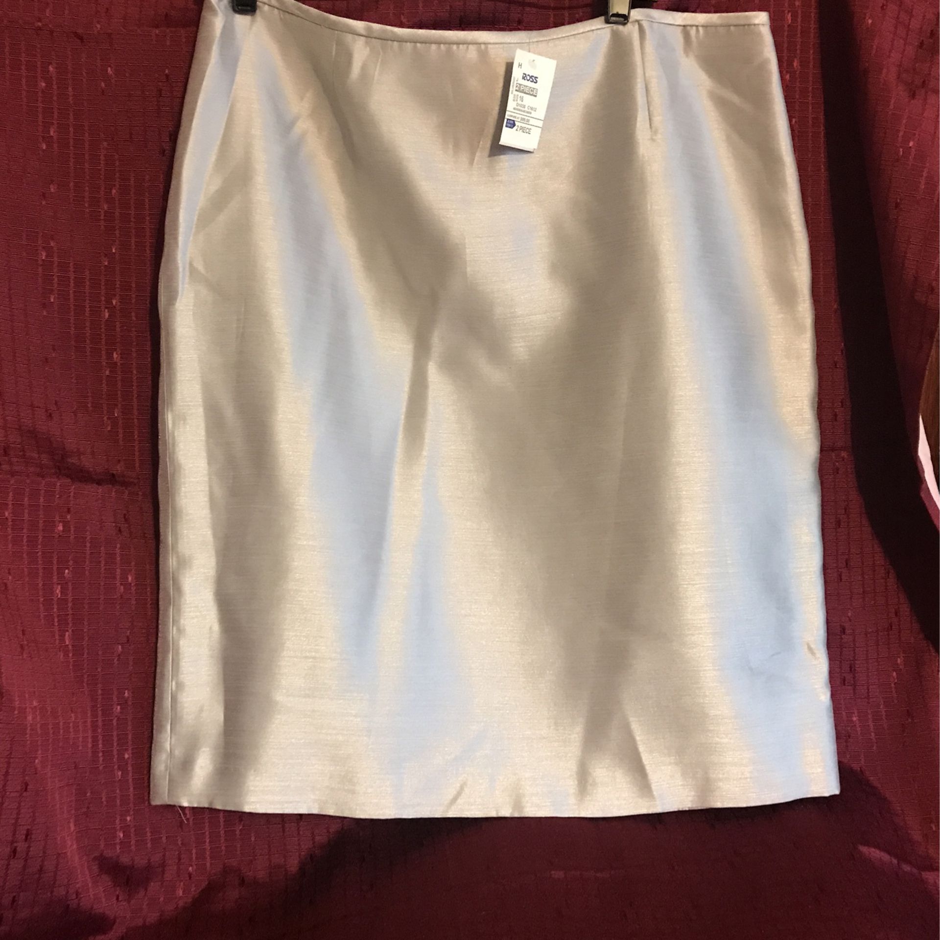 Isabella Silver Metallic Skirt Size 16