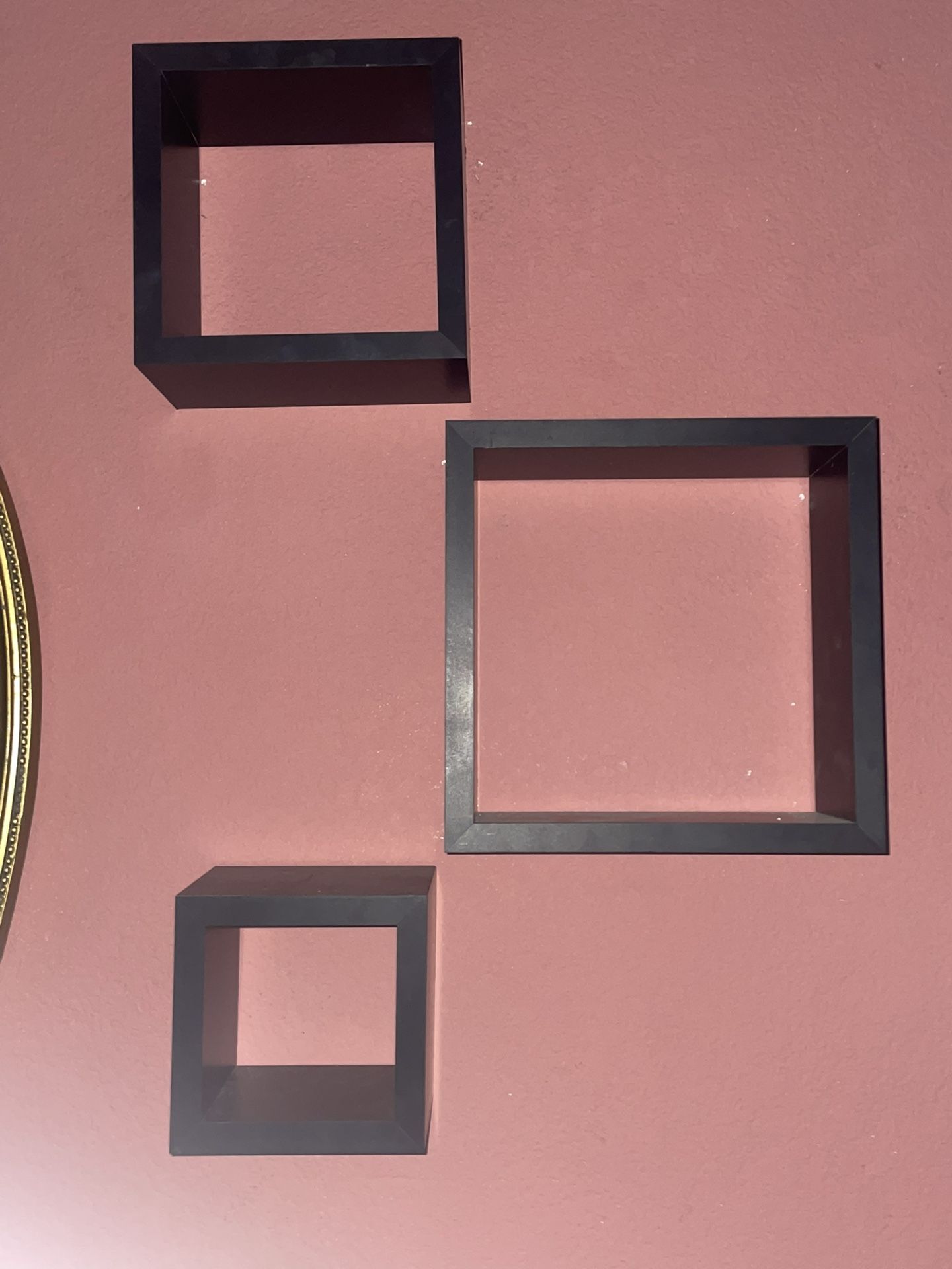 3 square wall shelves
