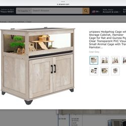 unipaws Hedgehog Cage with Storage Cabinet, Hamster Cage for Rat and G 