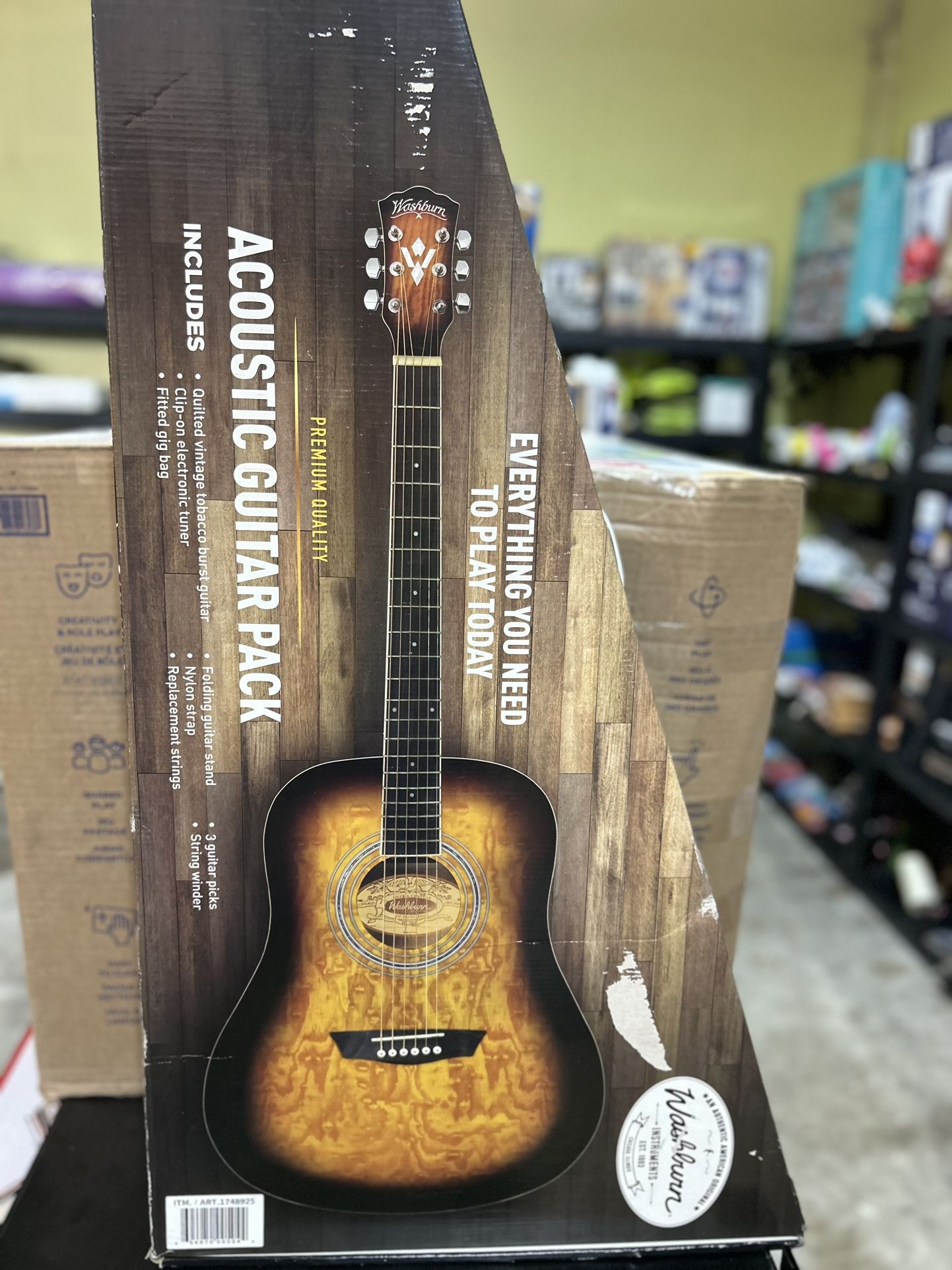 Washburn Premium Acoustic Guitar Pack - WSHAGPAKQTTB - NEW