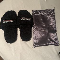 Black Balenciaga slides