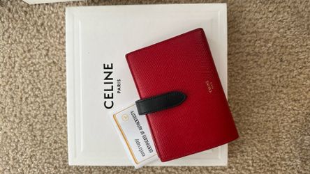Celine Wallet, Red with Black Strap