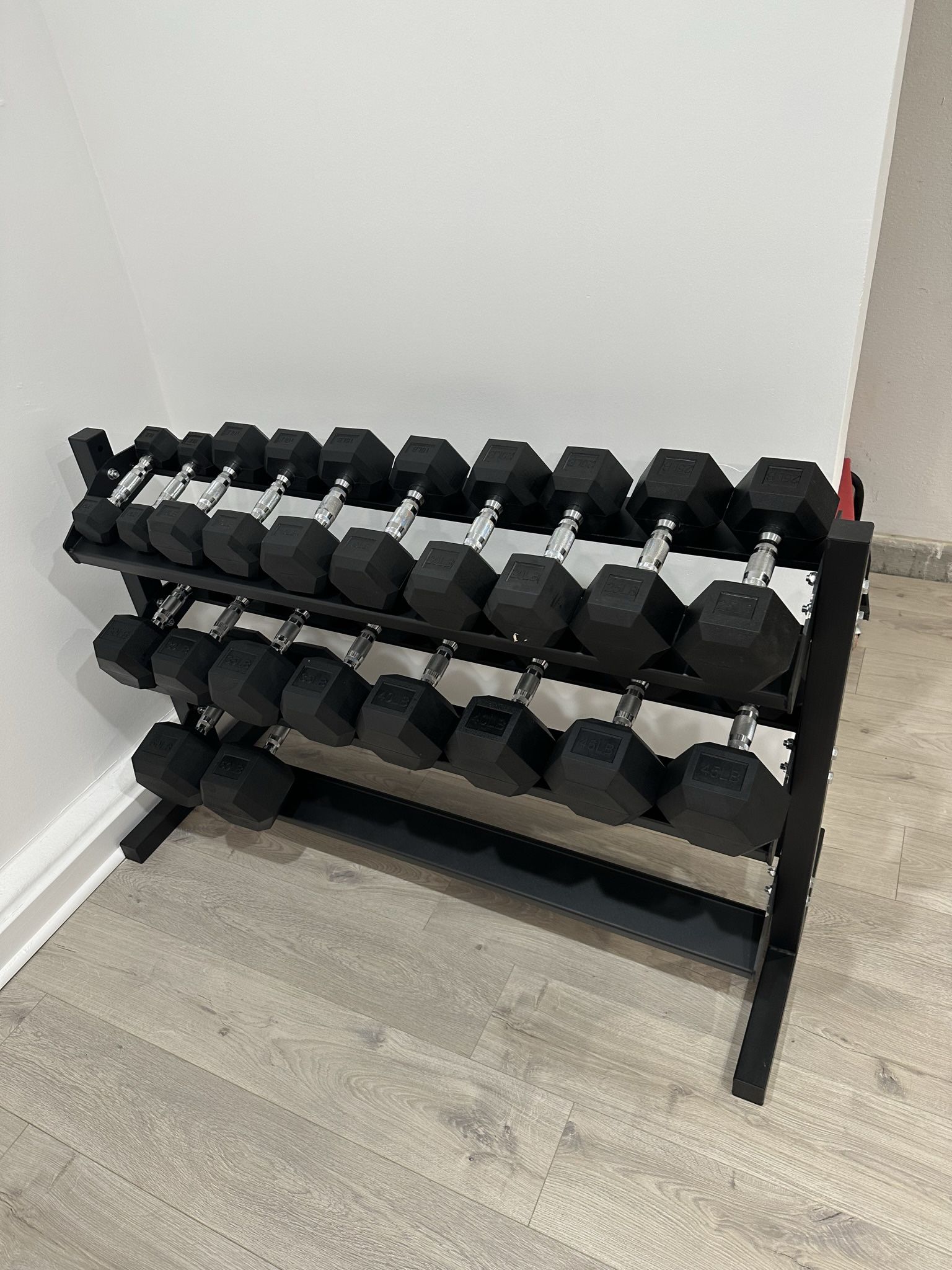 5-50lbs Dumbbells w/Rack