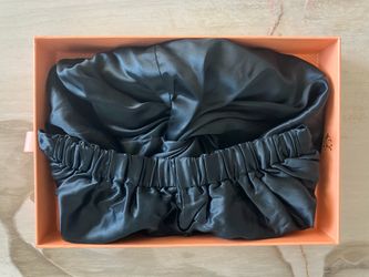 Clementine Sleepwear 100% Silk Bonnet, Black