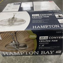 Hampton Bay Conyer 20 in. Indoor/Wet Outdoor 3-Speed Anywhere Fan Silver with Convenient Hanging Hook
