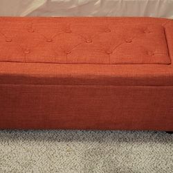 Orange Storage Ottoman 